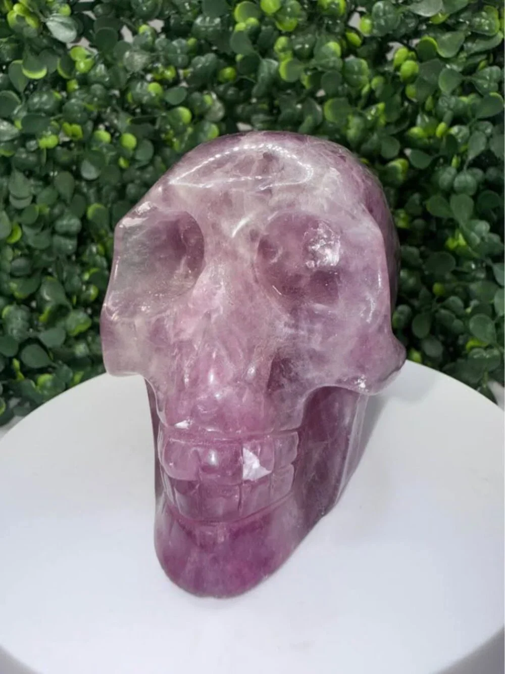 UV Reactive Purple Fluorite Crystal Skull | 564g